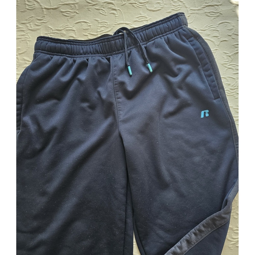 Russell Athletic Youth Navy Blue Sweatpants FLEECE LINED Athletic Joggers 14 M